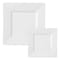 Smarty Had A Party White Square Plastic Plates Dinnerware Value Set (120 Dinner Plates + 120 Salad Plates), 240PK 6919VP-CASE - alternate 2